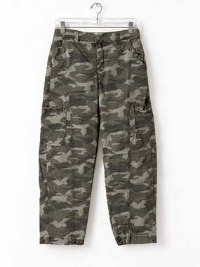 American Eagle Camouflage Cargo Pants Green Utility Pocket barrel Leg-4